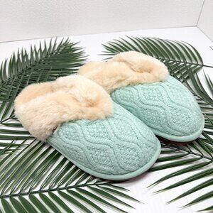 Lam Slippers Cozy Indoors Women's Mint Caroline Knit Scuff Size EU 36 / US 5